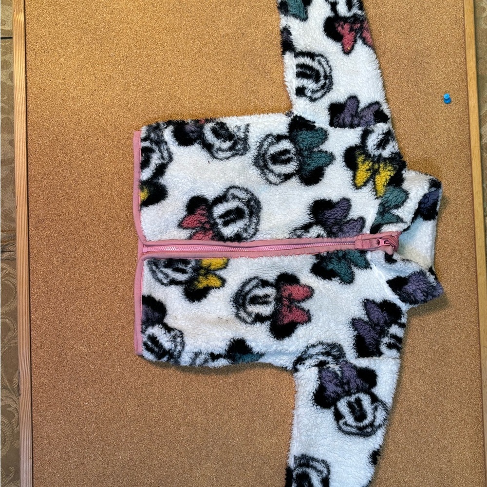 Disney Fleece Jacket with Pink and Multicolor Patterns